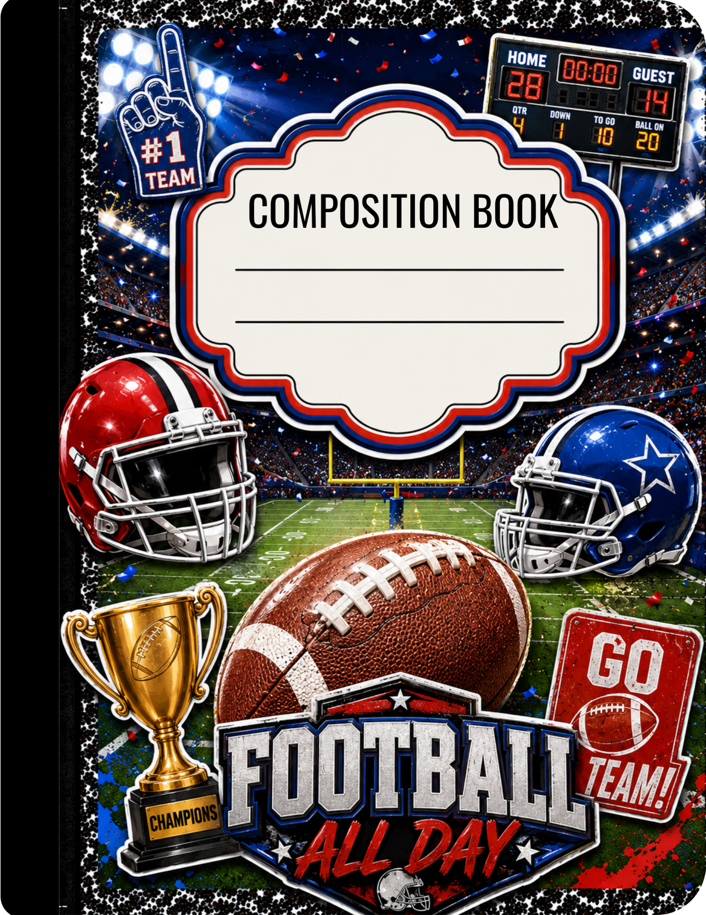 Football Composition Notebook Celia's Creative Creations