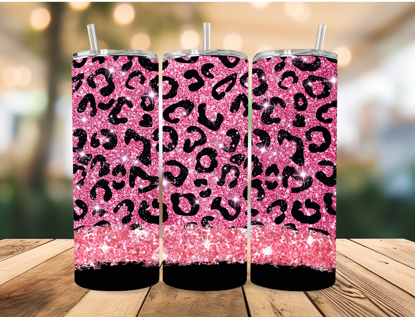 Pink Glitter Tumbler
