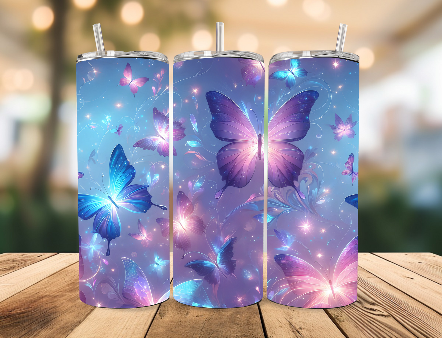 Purple Butterfly Tumbler