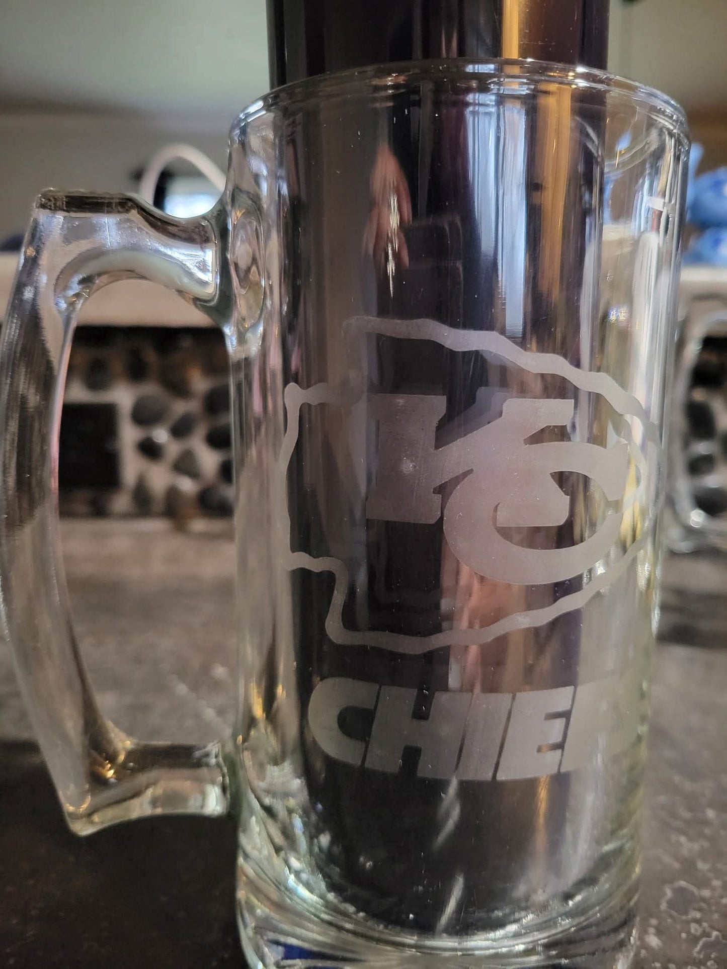Etched Chiefs Glass Mug Celia's Creative Creations