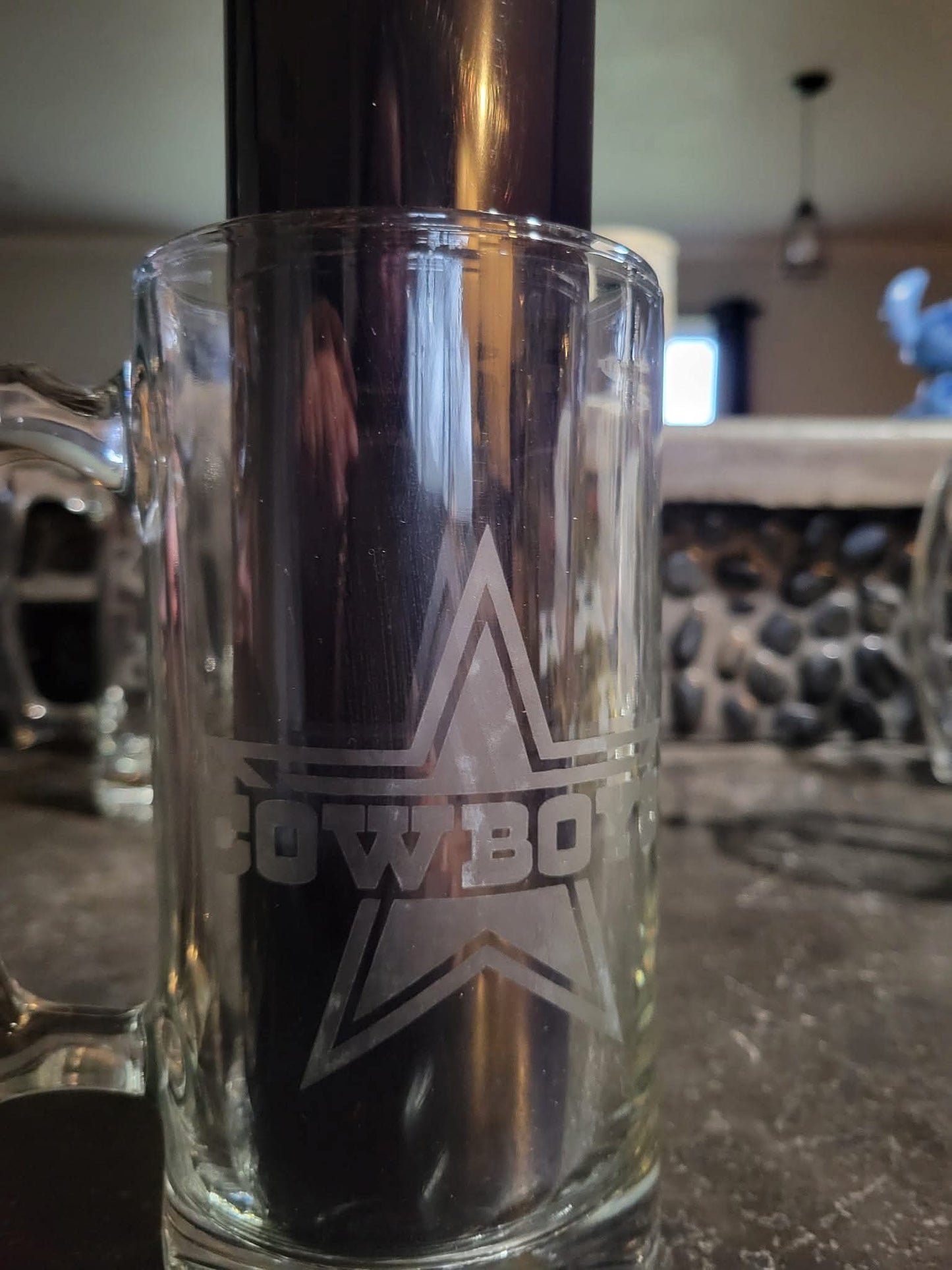 Etched Cowboys Glass Mug Celia's Creative Creations