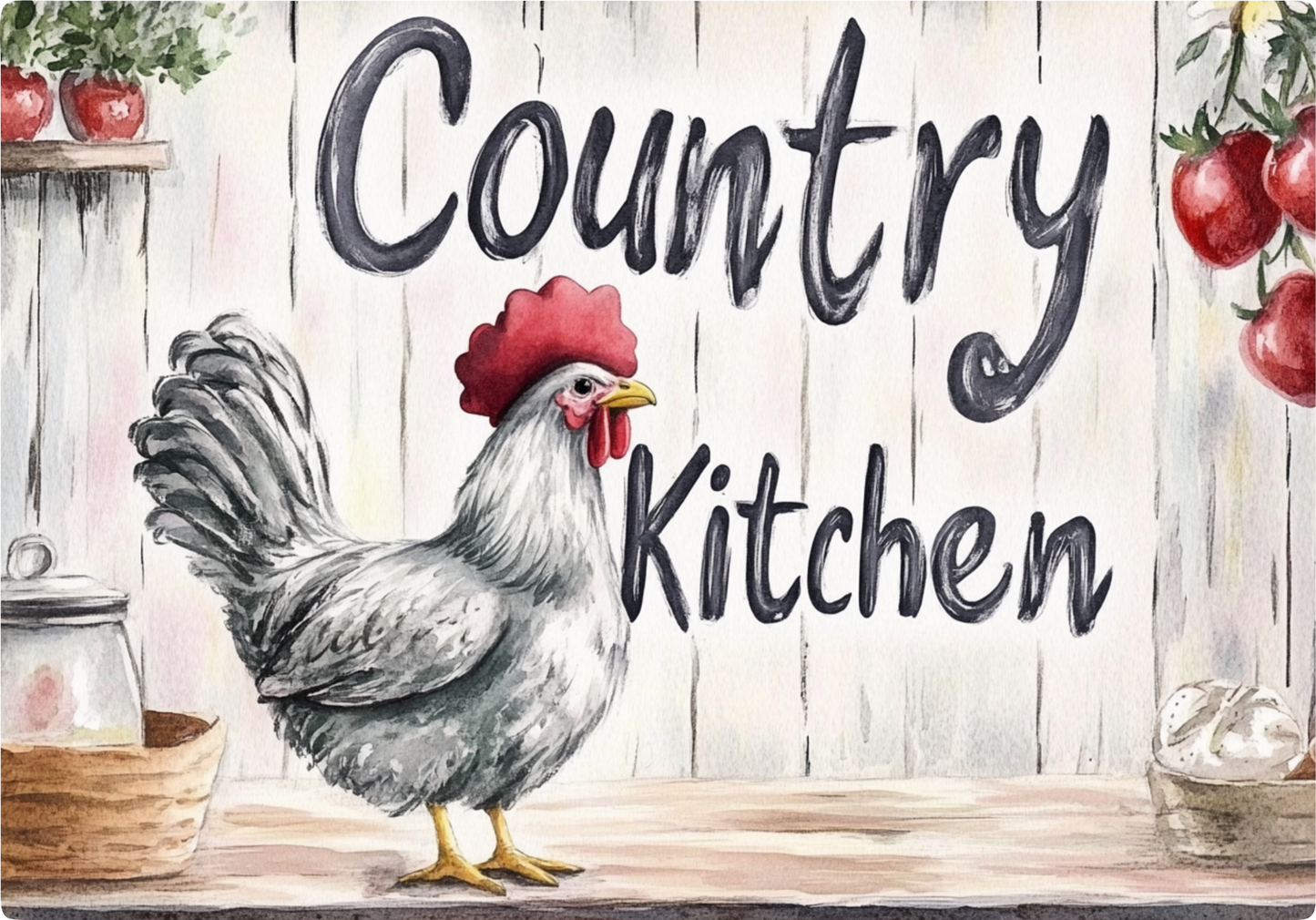 Country Kitchen Glass Cutting Board