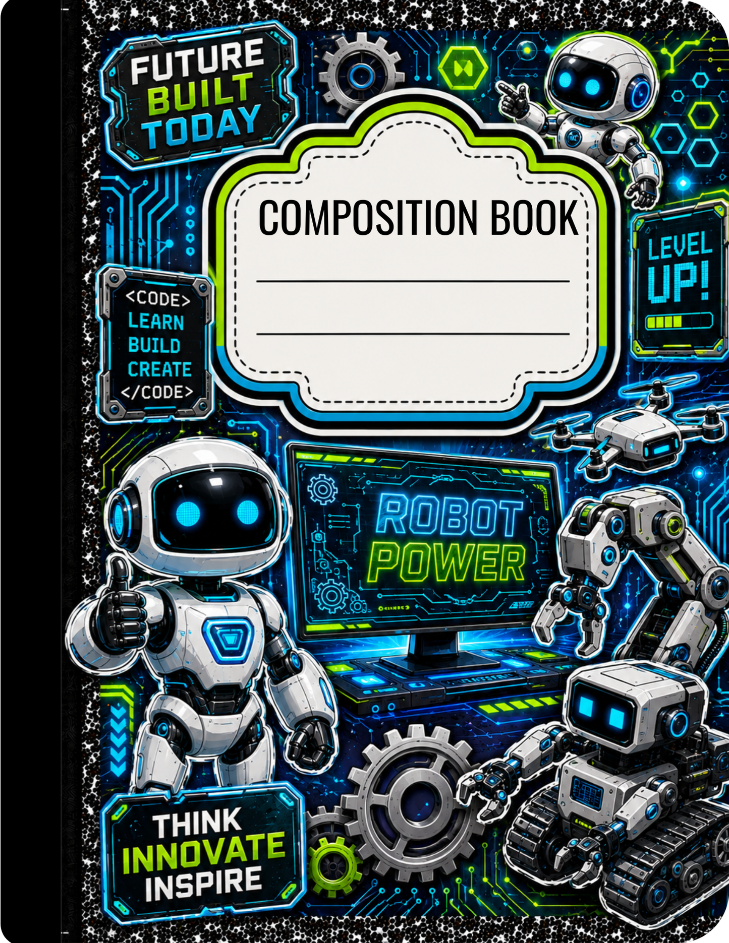 Robots Composition Notebook Celia's Creative Creations