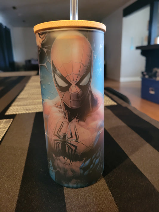 Spiderman Frosted Glass Cup