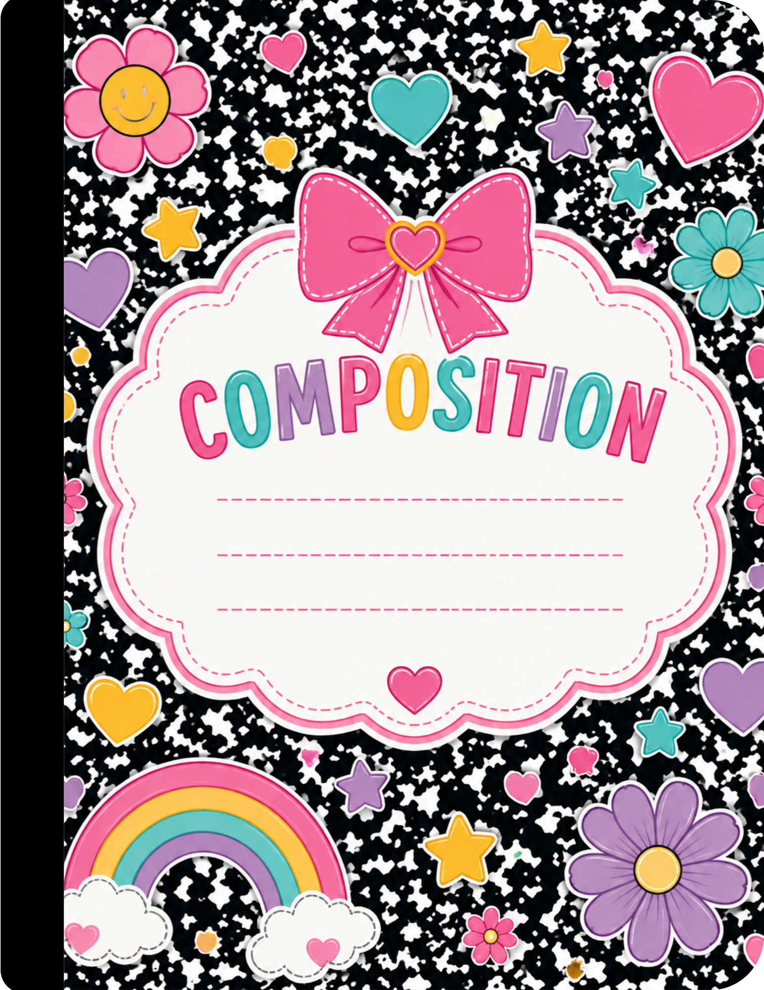 Rainbows/Flowers Composition Notebook Celia's Creative Creations