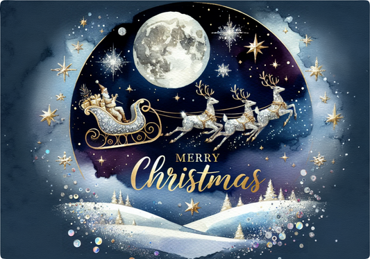 Merry Christmas Glass Cutting Board