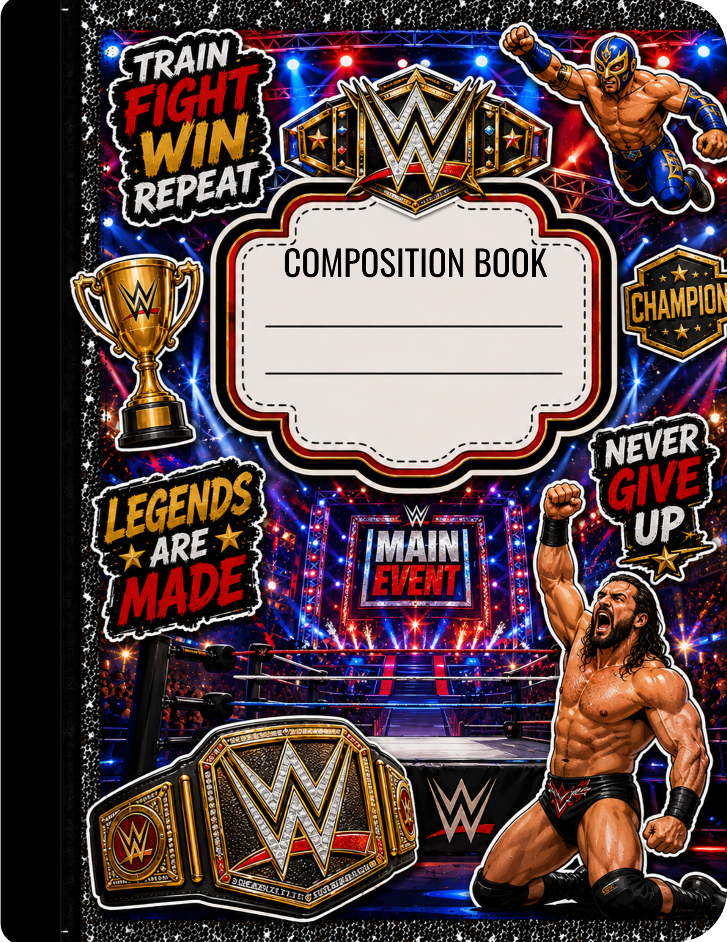 Wrestling Composition Notebook Celia's Creative Creations