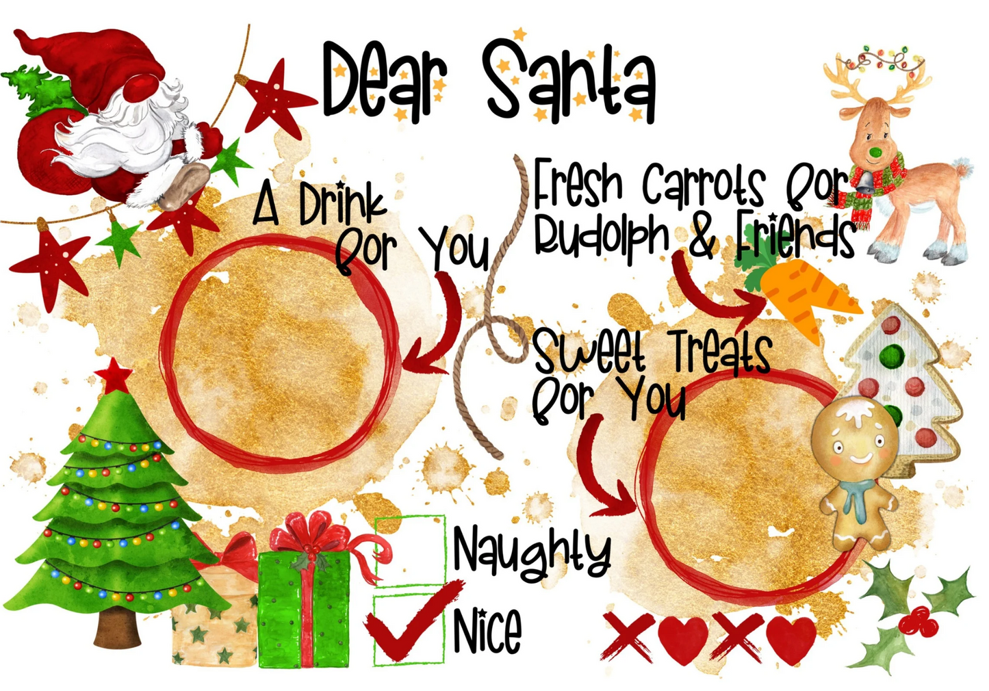 Dear Santa 3 Glass Cutting Board