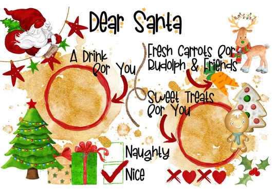 Dear Santa 3 Glass Cutting Board