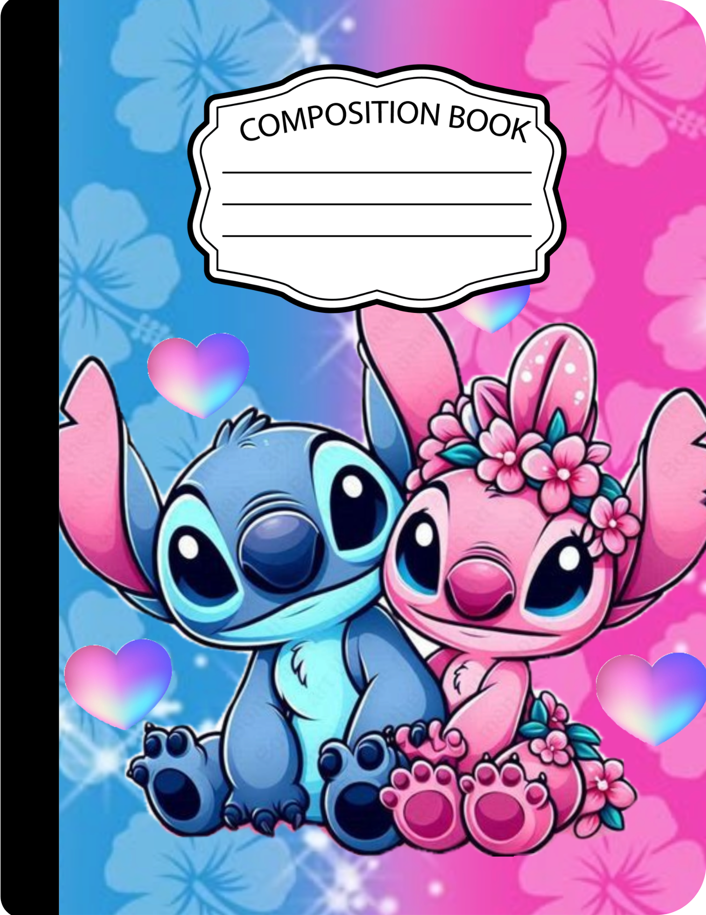 Stitch/Angel Composition Notebook Celia's Creative Creations