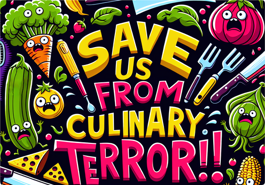 Veggie Terror Glass Cutting Board