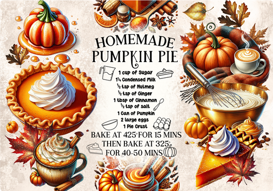 Pumpkin Pie Glass Cutting Board