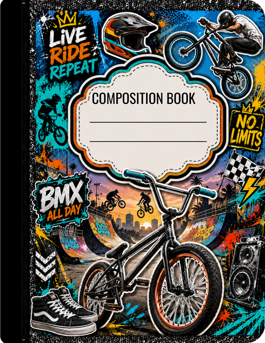 Bike Composition Notebook Celia's Creative Creations